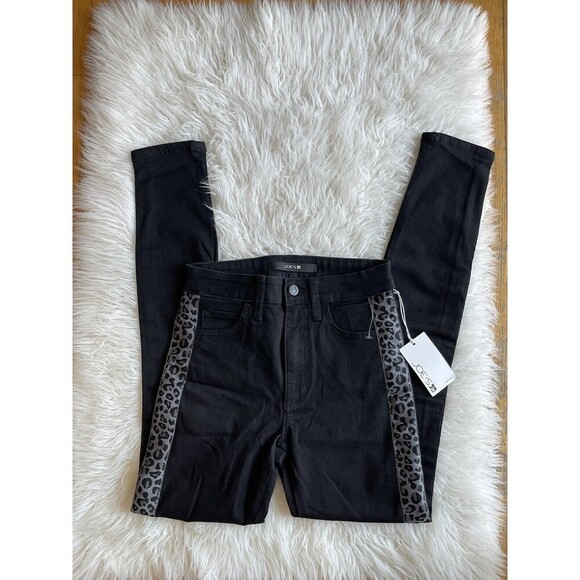 JOES JEANS Size 24 Charlie Black Cheetah Flawless High Rise Waist Skinny NWT - Picture 4 of 10